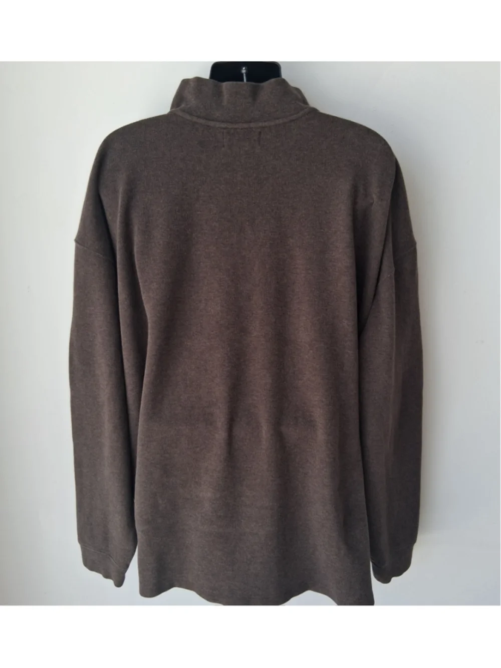 Vintage 90s Polo Ralph Lauren Men's 4XLT Sweater 1/4 Zip Brown Cotton Sweatshirt